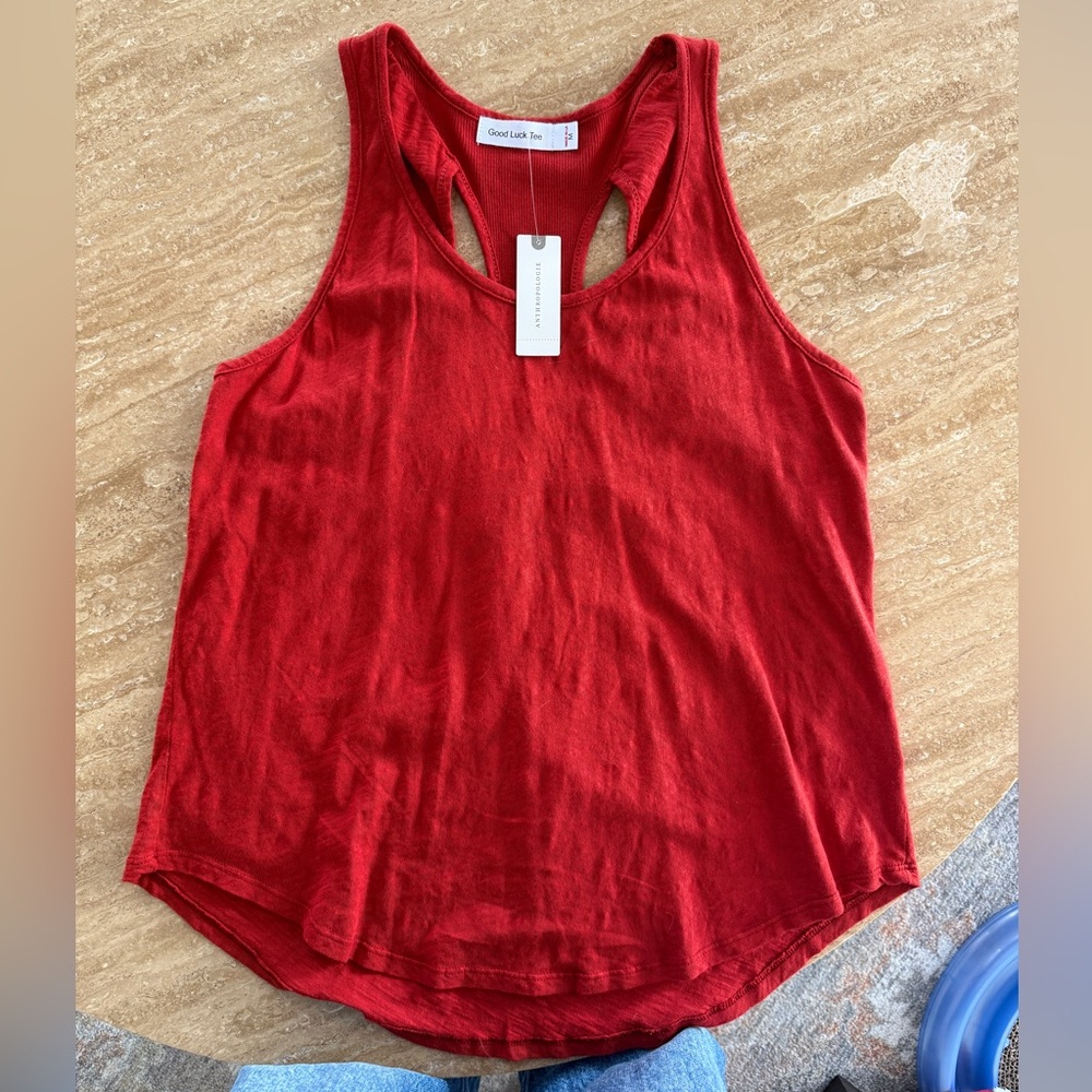 Red Tank from Anthropologie (Brand - Good Luck Tee) - in Size Medium